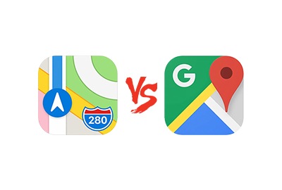 مقایسه‌ی Apple Maps و Google Maps