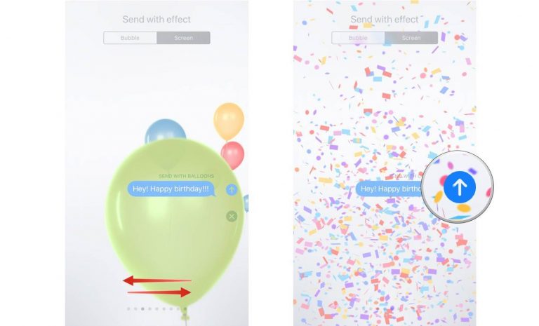آموزش تصویری برای ارسال پیام با افکت‌های حرکتی در آی مسیج اپل