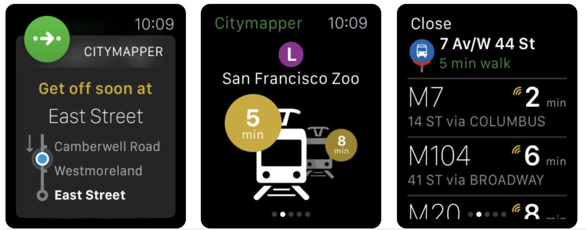 Citymapper برنامه حمل و نقل در اپل واچ