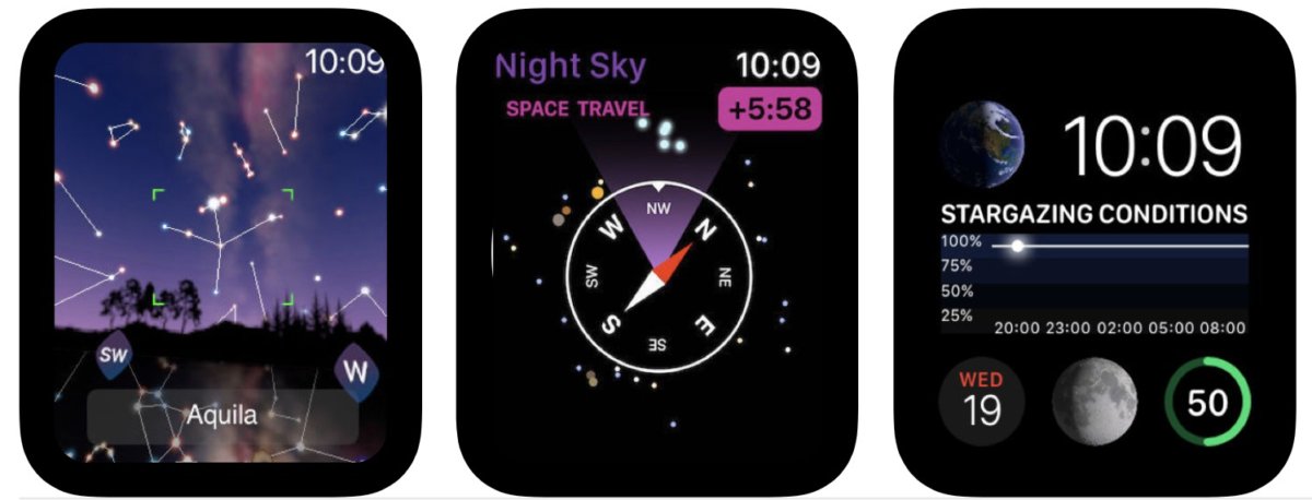 Night Sky یکی از اپلیکیشن‌ های مهم اپل واچ