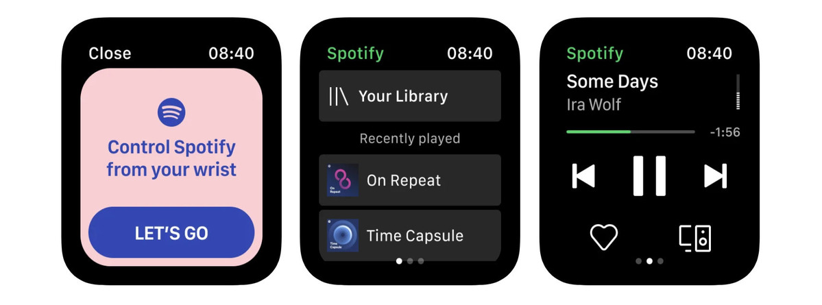 اسپاتیفای سرویس موزیک در اپل واچ