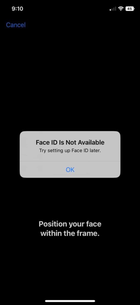 مشکل Face ID در iOS16 