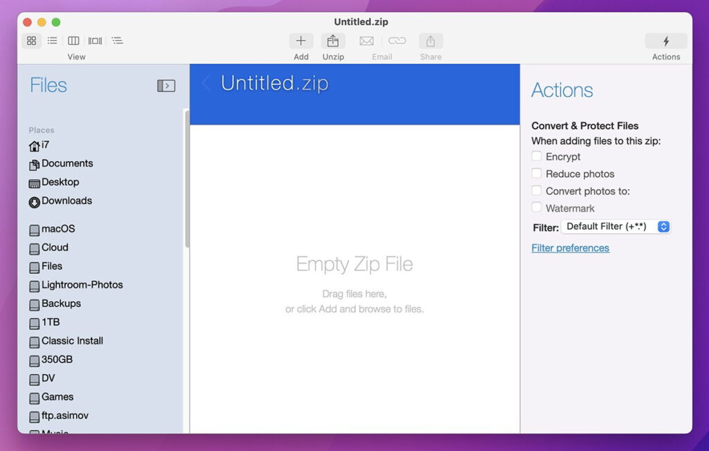 WinZip یکی از برنامه های فشرده سازی فایل برای macOS