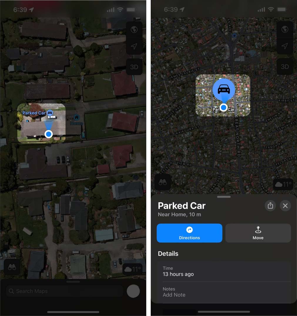 ردیابی مکان خودروی پارک شده در آیفون با نقشه اپل