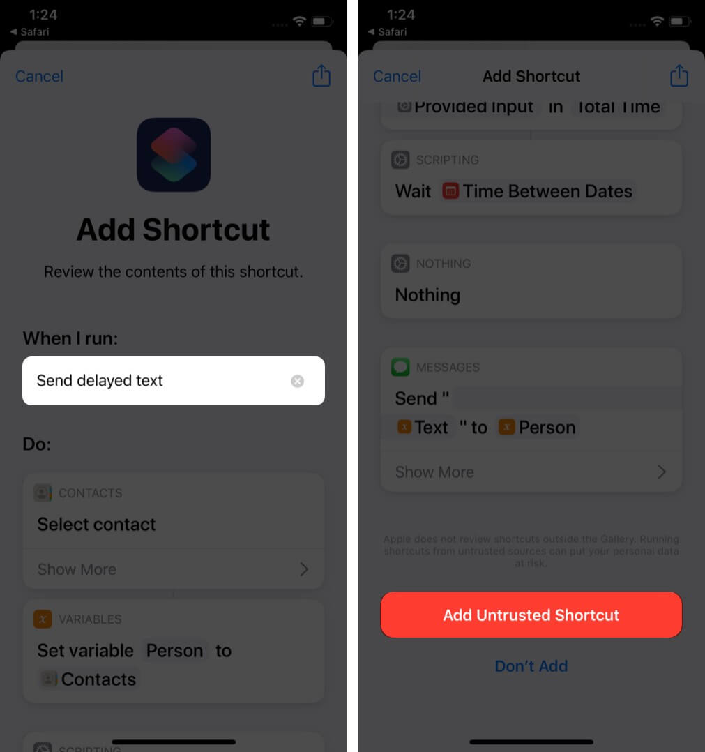 استفاده از iOS Shortcuts برای ارسال پیام
