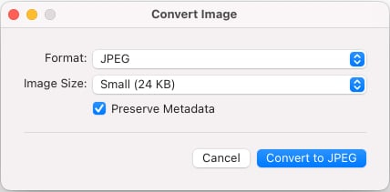 روی Convert to JPEG کلیک کنید