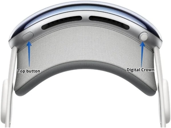 استفاده از دکمه فیزیکی برای گرفتن اسکرین شات در اپل ویژن پرو