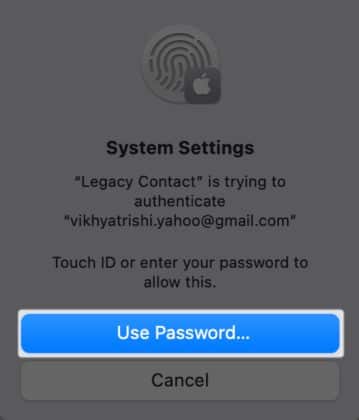 با استفاده از رمز عبور یا Touch ID احراز هویت شوید